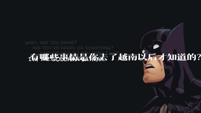 有哪些事情是你去了越南以后才知道的？